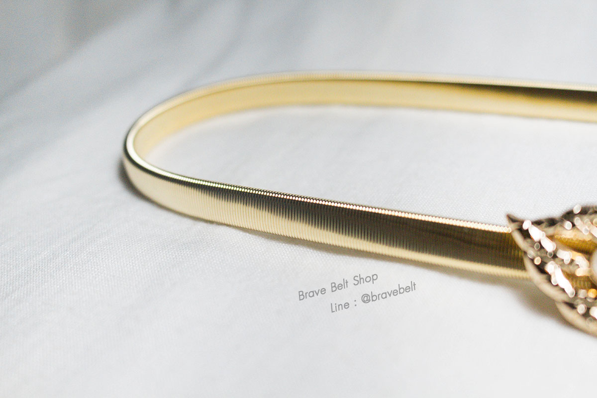 เข็มขัดรูปใบไม้ มีไข่มุกประดับสวยๆ