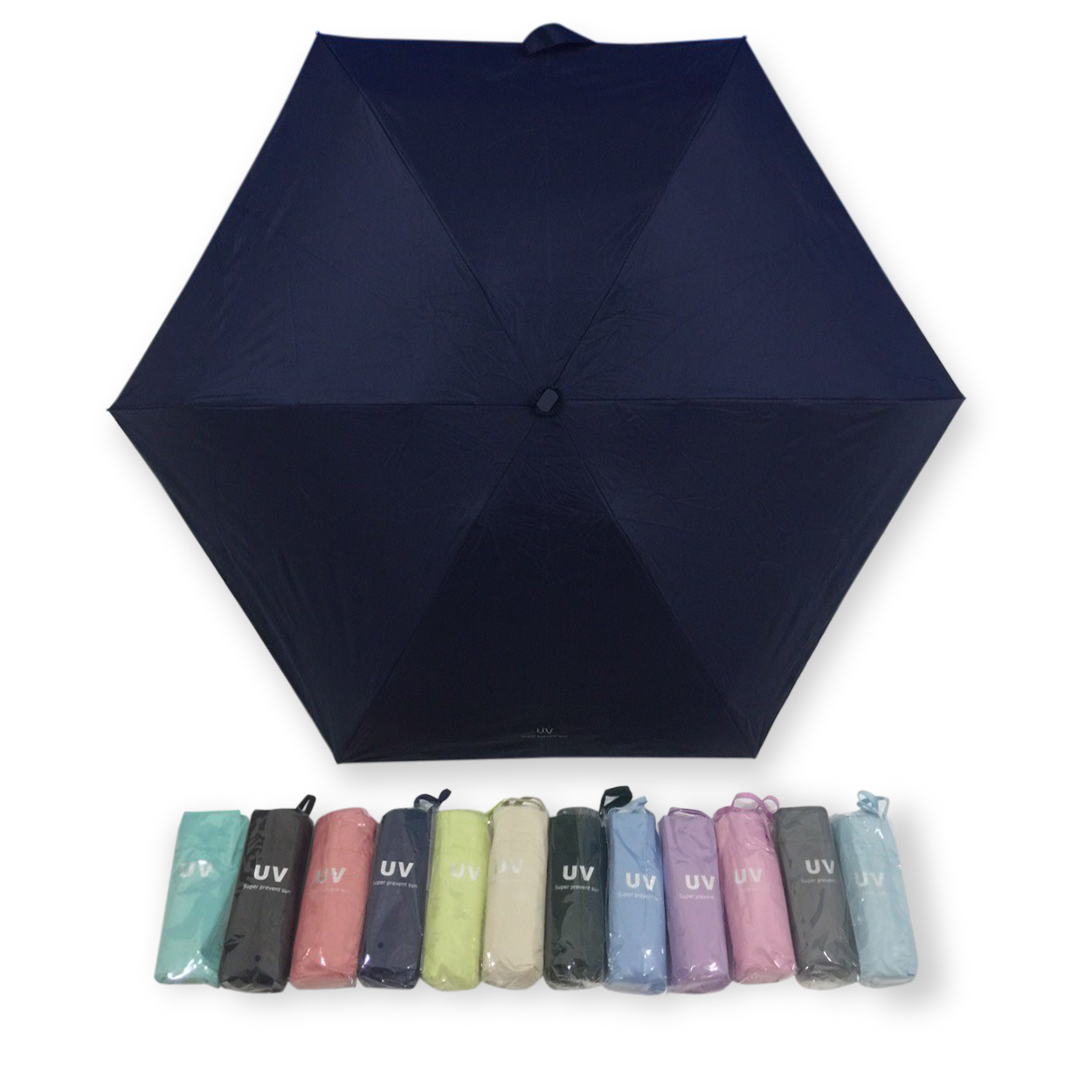 ร่มGBU5ตอนรหัส GM523ยูวีสีดำ นํ้าหนักเบา