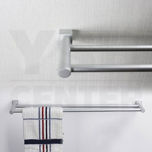 CASSA ราวแขวนผ้าอลูมีเนียม ในห้องน้ำ แบบเจาะผนัง ราวคู่ รุ่น C1L047-ALM-8026-260