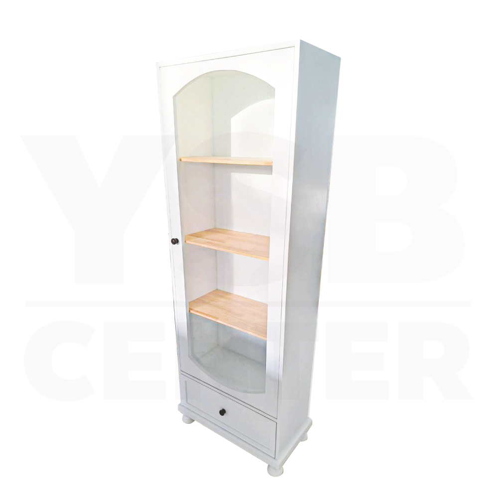 ชั้นวางของ ตู้โชว์ ชั้นวางสไตล์มินิมอล (ไม่ต้องประกอบ) 4 ชั้น 1 ลิ้นชัก