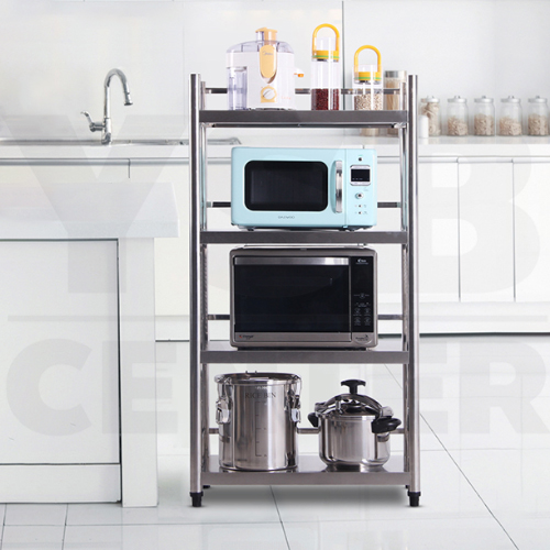 ชั้นวางของสแตนเลส 201 ชั้นวางของอเนกประสงค์ในครัวเรือน ขนาด 4 ชั้น