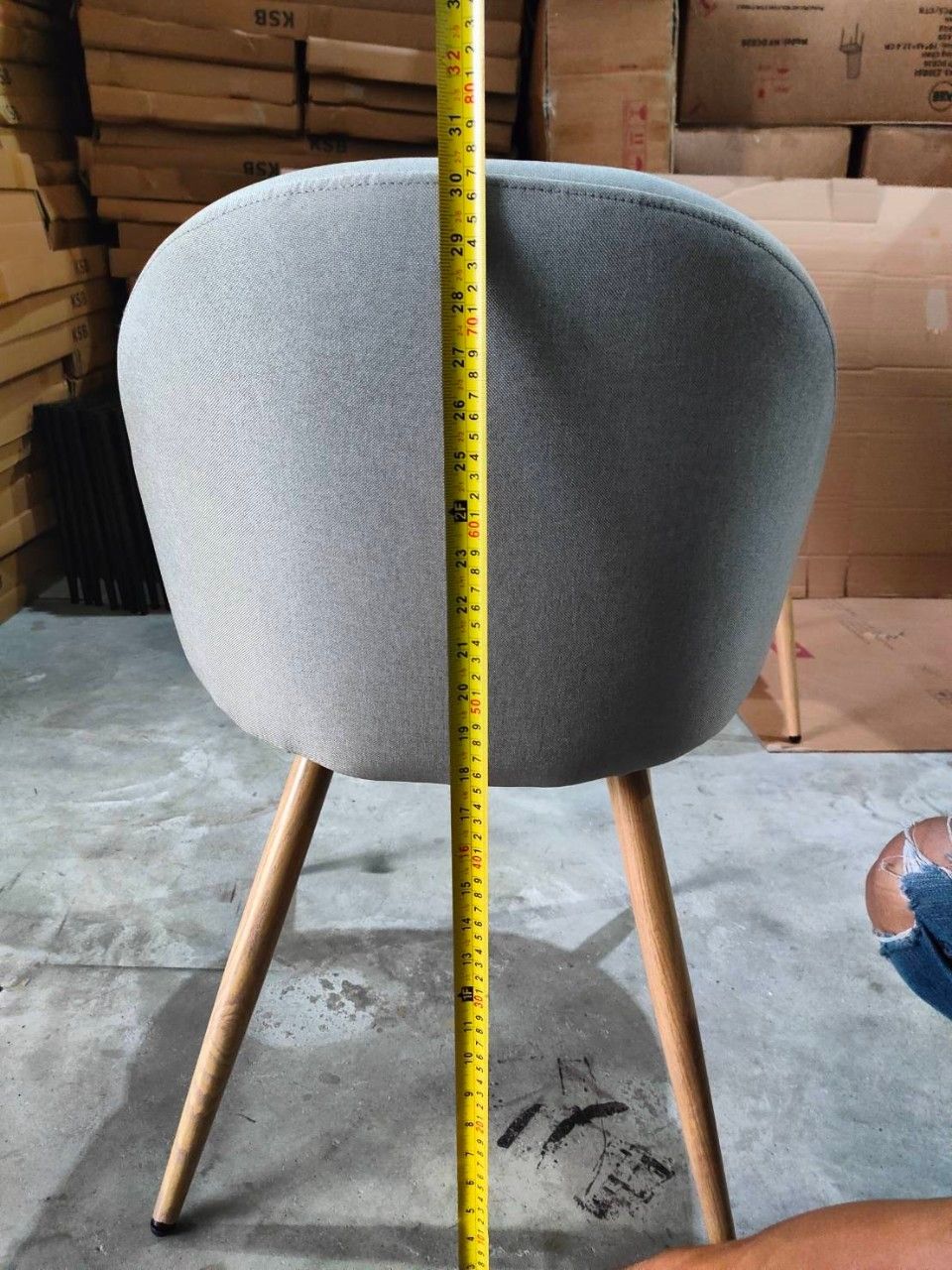 เก้าอี้เบาะผ้าเสริมฟองน้ำ โมเดิร์น รับแขก ขาโลหะหุ้มลายไม้ แข็งแรง ที่นั่งกว้าง นั่งสบาย YL197 - YL198