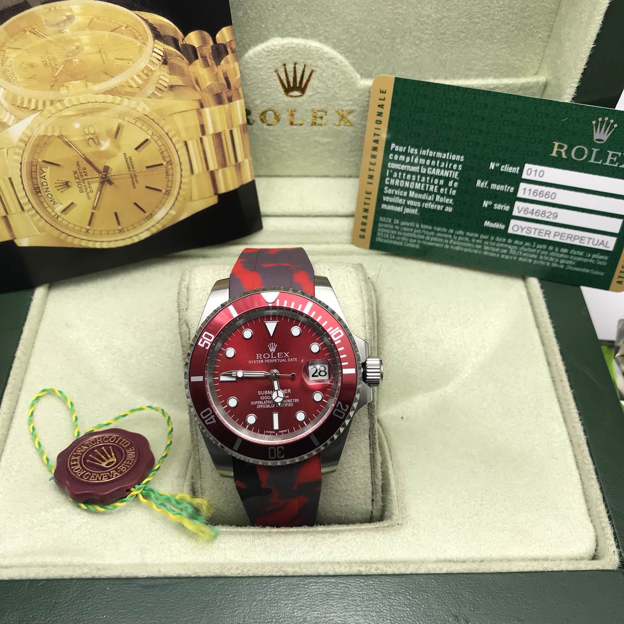 นาฬิกา Rolex Submeriner Dat - White Dial BamFord/Camo Strap สีขาว