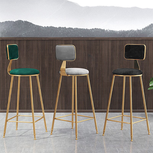 เก้าอี้บาร์ เก้าอี้ทรงสูง เก้าอี้บาร์สตูล เก้าอี้เคาร์เตอร์ ผนักพิงเบาะกำมะหยี่ โมเดิร์นสไตล์ รุ่นYL013 - YL016