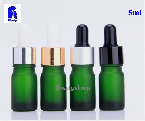 5ml ขวดแก้วสีเขียวขุ่น ดรอปเปอร์