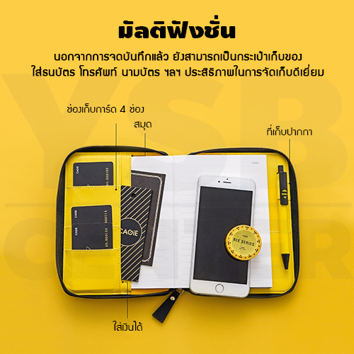 สมุดโน๊ต สมุดบันทึก ไดอารี่ สมุดเขียน กระเป๋าซิป PU+ปากกา พร้อมกล่อง