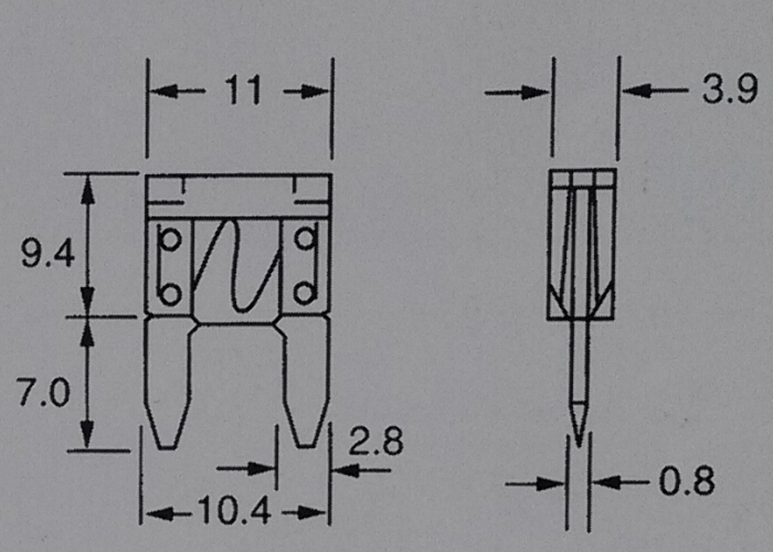 ฟิวส์มินิ 15 แอมป์ 10 ตัว Small Size Type (Fuse Mini )