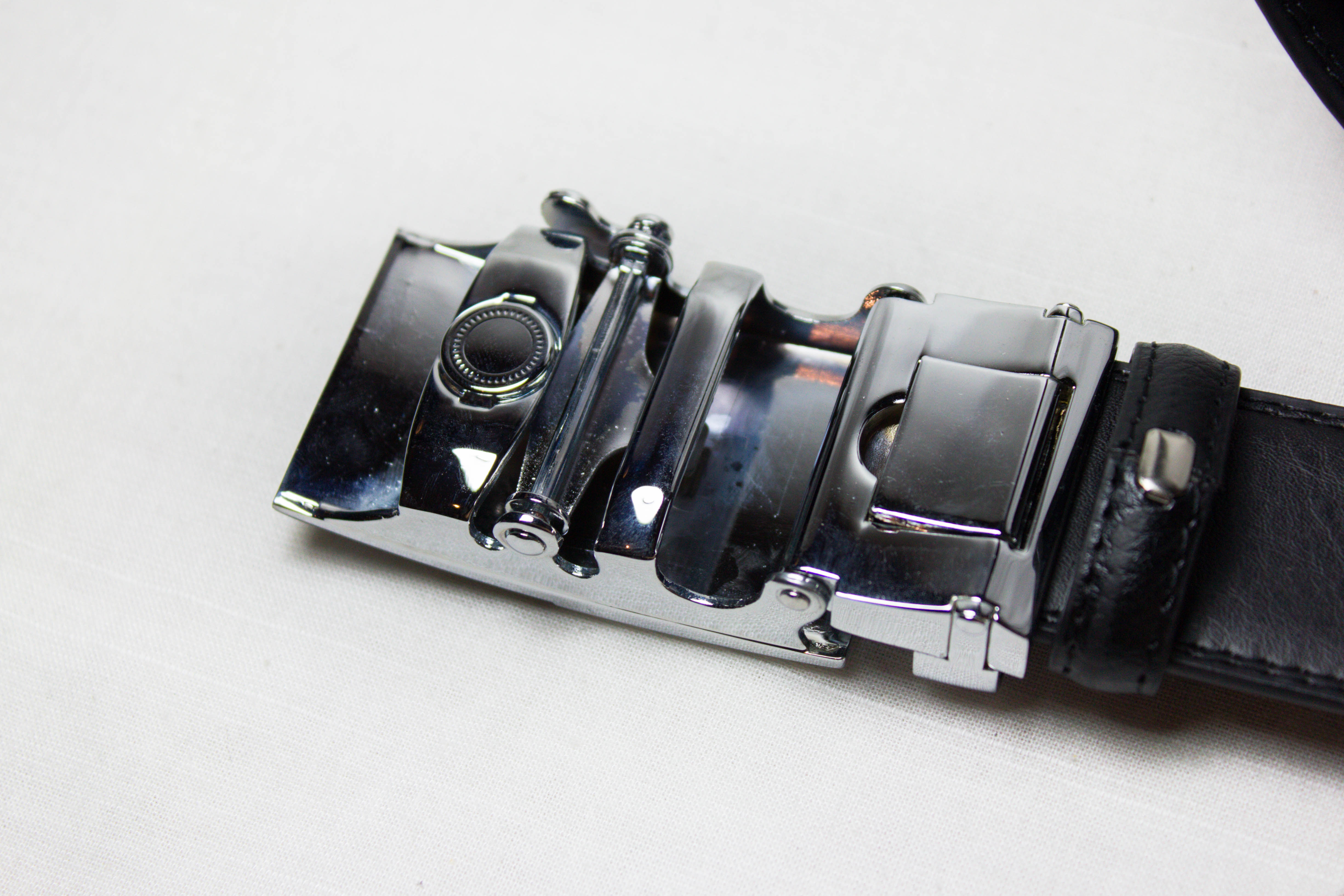 เข็มขัดใส่ทำงาน หัวหนีบ ลายเรียบสวยงาม สายเย็บขอบ