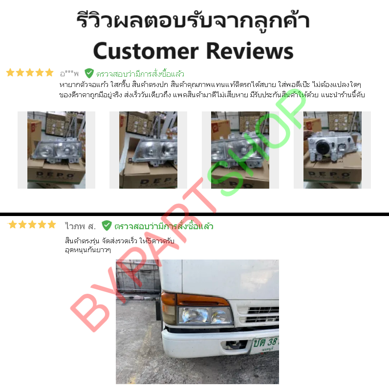 ไฟหน้า ISUZU ELF NPR/NKR/NQR120 รุ่นไฟตาเต็ม ปี1995-2003 (งานO.E.M ATZ) -ราคาต่อดวง-