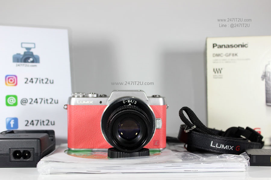 กล้อง Lumix GF8 + เลนส์มือหมุน 35mm f1.7 mark III สีชมพู