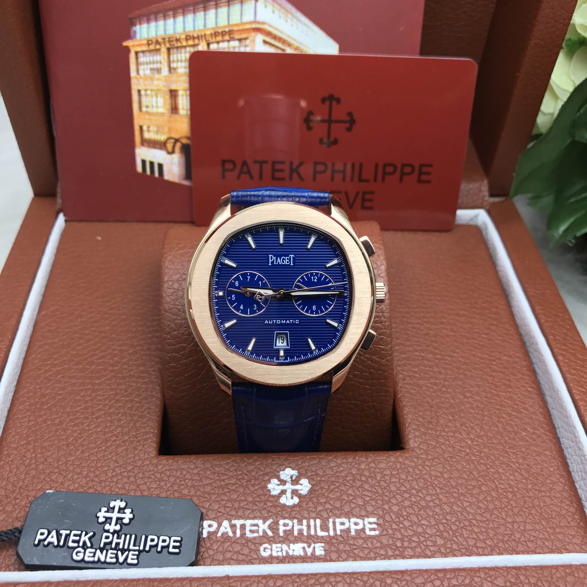 นาฬิกา Piaget PoLo S Chronograph 42 mm.หน้านำ้เงิน Mirror Swiss สายหนัง
