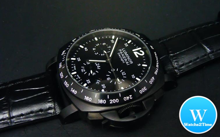 นาฬิกา PANERAI Luminor Chrono Daylight 44 mm. Black Dial สายดำ PAM 188