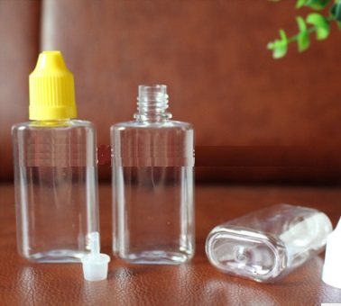 30ml PET ขวดหยดใส แบนขอบมน ฝาดับเบิ้ลล็อค