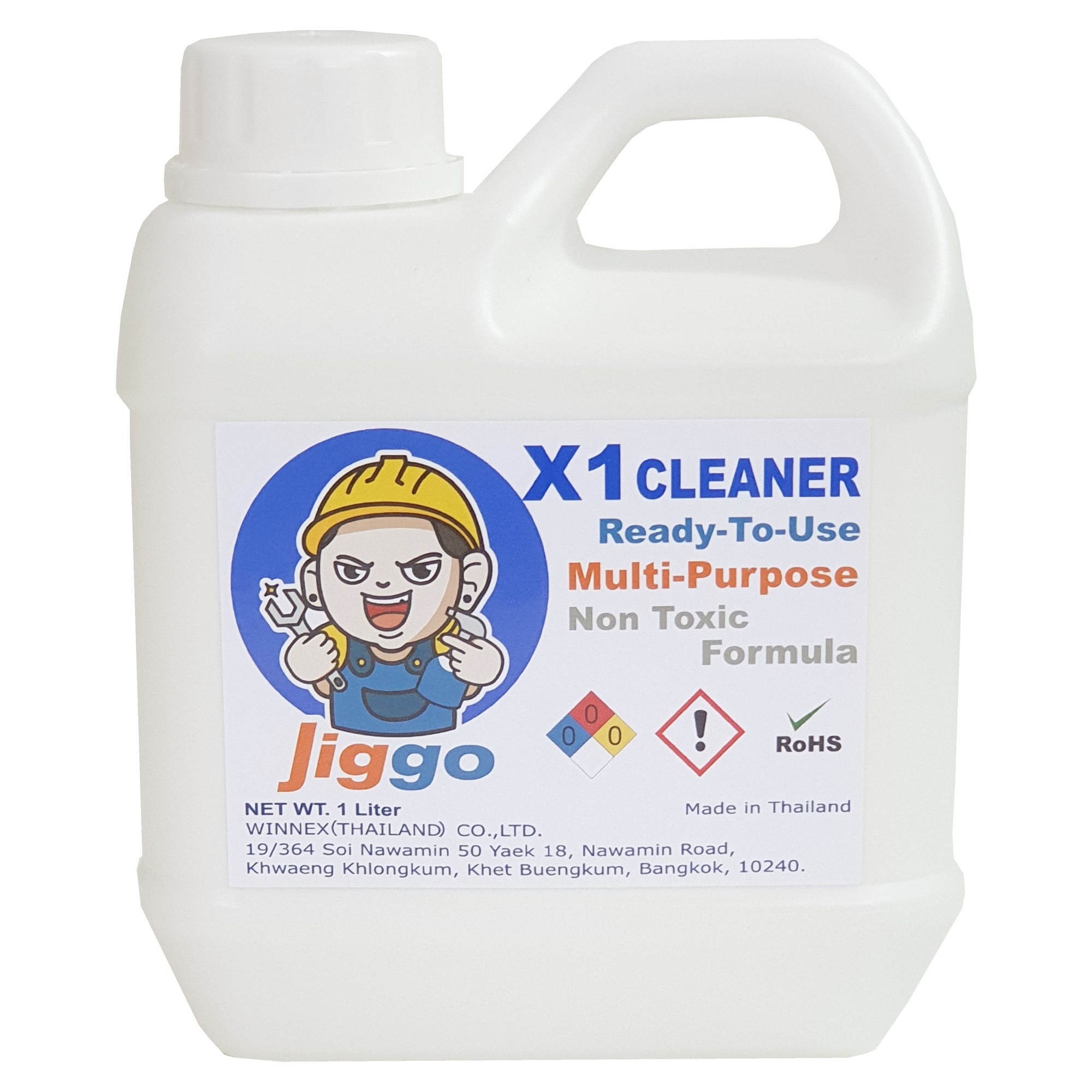 Jiggo X1 Cleaner (1 Liter) น้ำยาล้างเครื่อง น้ำยาเซียงกง สำหรับงานล้างน้ำมัน-จาระบี-เขม่า-เครื่องยนต์-เครื่องจักร-ชิ้นงาน-โช๊ค-โซ่ งานเปื้อนหนักๆ"