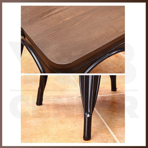 เก้าอี้ เก้าอี้สไตล์นอร์ดิก เก้าอี้ตกแต่งร้าน เก้าอี้ทานอาหาร เก้าอี้ท๊อปไม้ ขาเหล็ก สีดำ YL030-KM708-B