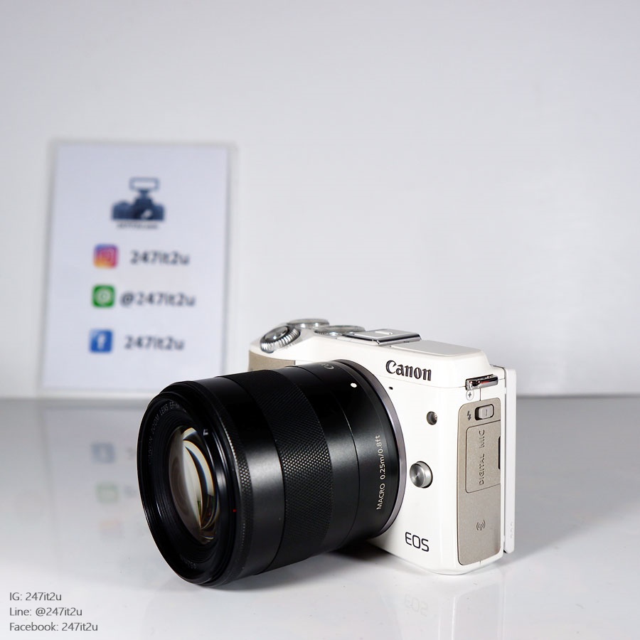 ขายกล้อง Canon EOS M3 + เลนส์18-55mm f3.5-5.6 is STM สีขาว