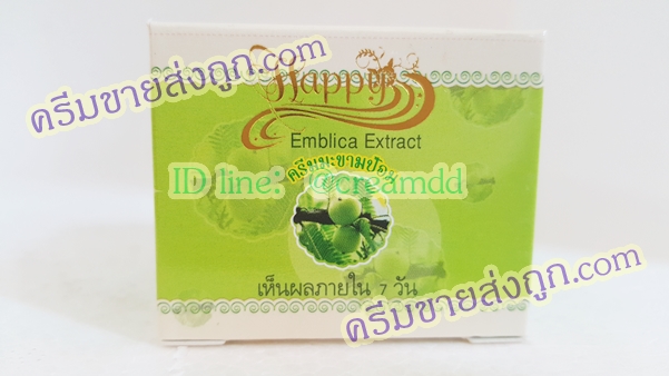 ครีมมะขามป้อม HAPPY ครีมหน้าเด็ก กล่องเขียว เนื้อสีเขียว ขายส่งถูก Emblica Extract