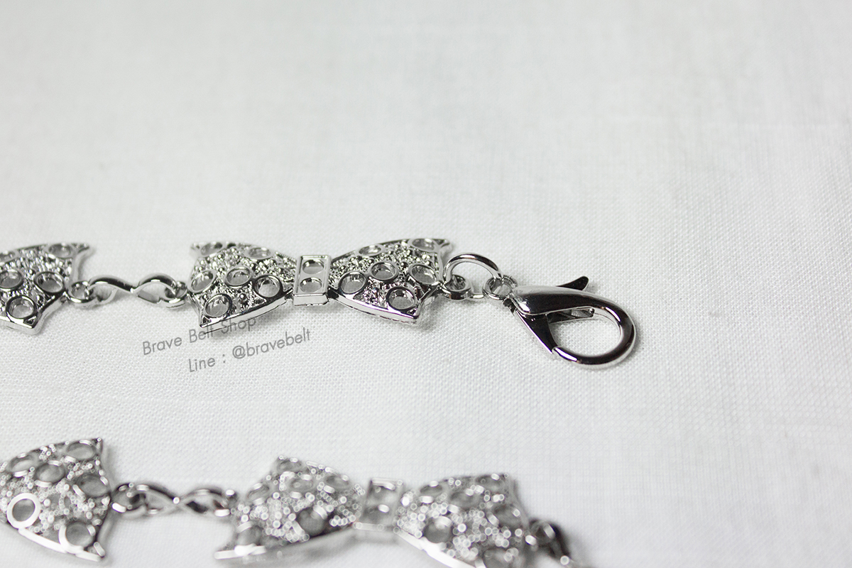 เข็มขัดผ้าไหม ผ้าซิ่นสวยๆ รูปโบว์สายโซ่