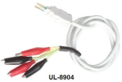 UL-8904 4-pole Test cord 2/4, Plug to Alligator clip