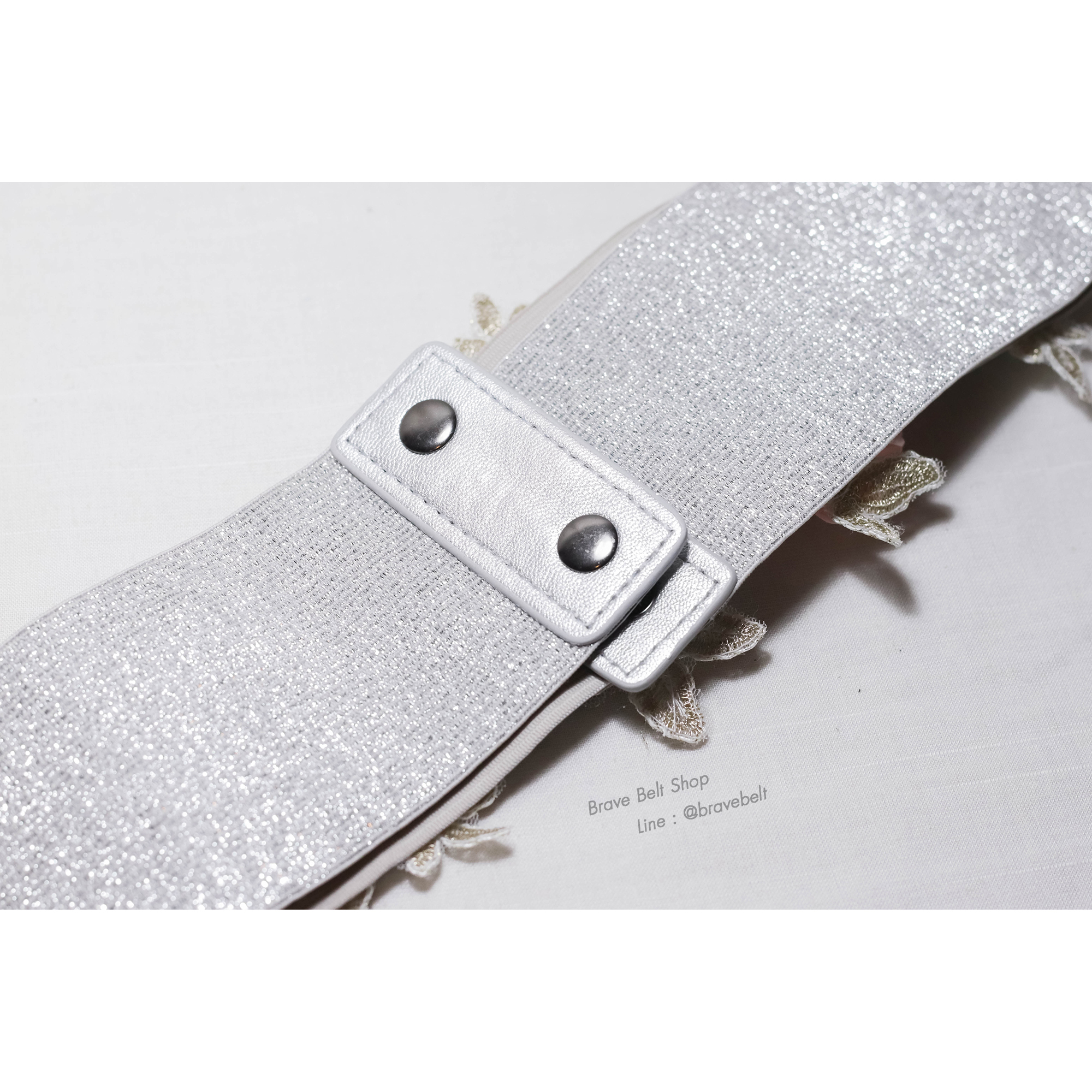 เข็มขัดเอวสูงลายลูกไม้ เข็มขัดดอกไม้