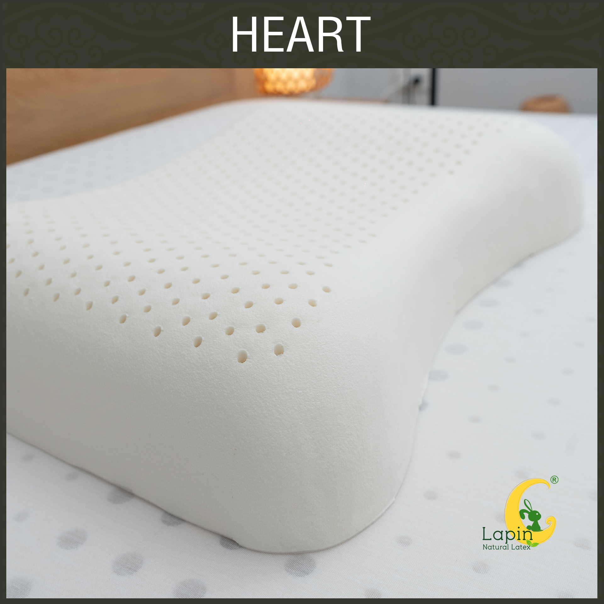 หมอนยางพาราแท้ 100% (LAPIN) รุ่น ฮาร์ท (H)
