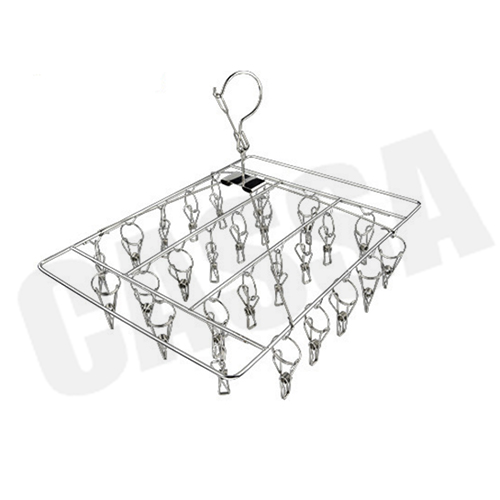 ห่วงตากผ้าสแตนเลสแบบสี่เหลี่ยม 26 ตัวหนีบ รุ่น CB0017-CS-26