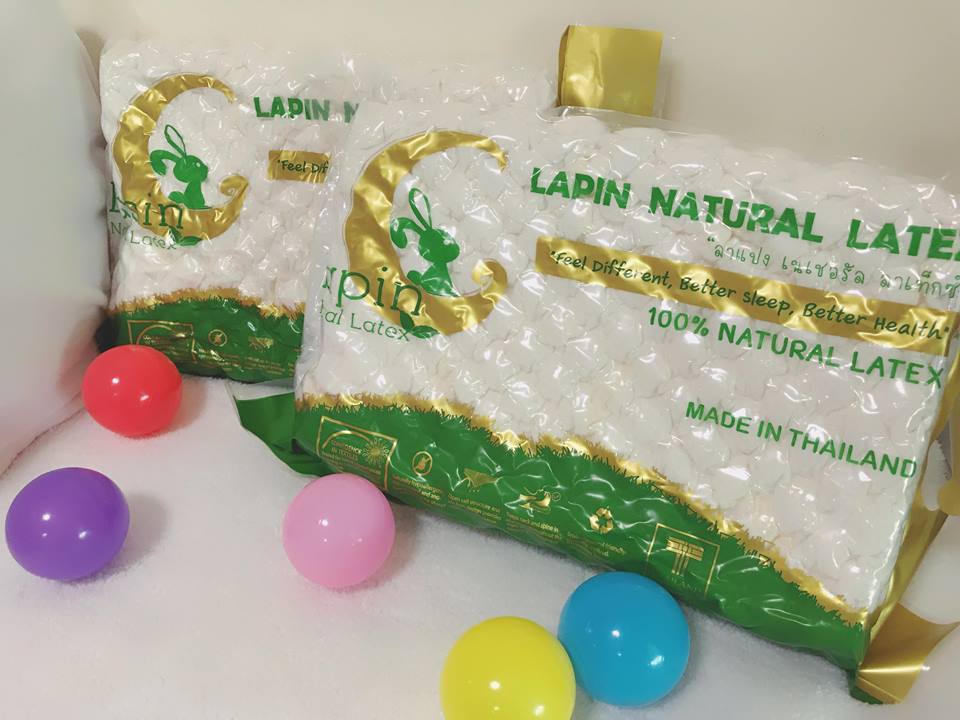 หมอนยางพารา2+ปลอกซาติน2(Pro03)*รุ่นธรรมดาสีขาว*