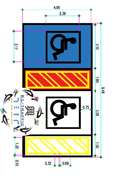 ตีเส้นช่องจอดรถยนต์และมอร์เตอร์ไซค์ ขนาดมาตราฐาน