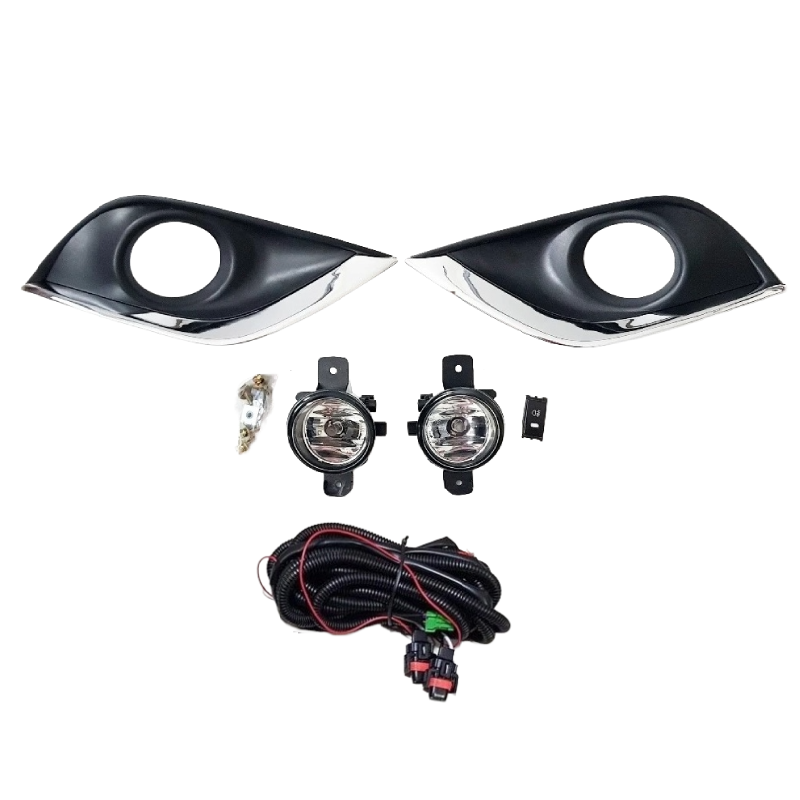 ไฟตัดหมอก/ไฟสปอร์ตไลท์ NISSAN ALMERA(อัลเมร่า) ฝาครอบดำ(คาดชุบ) โฉมที่2 ปี2014-2017 (ครบชุด) (รับประกัน 6เดือน) (NS731)