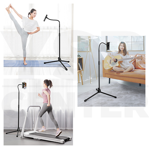 ขาตั้ง มือถือ แท็บแล็ต ช่วยในการไลฟ์สด ออกกำลังกาย ขาแข็งแรง ปรับสูงสุด 170cm รุ่นJ1L033-L1-MT-B