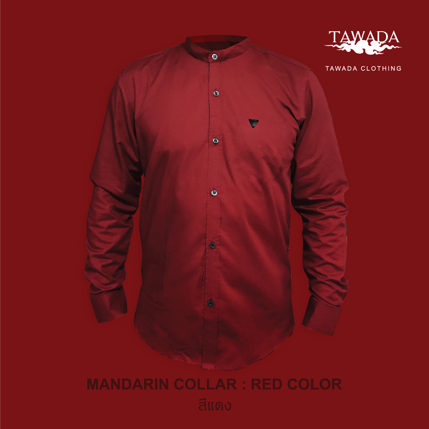 mandarin collar_Red _สีแดง