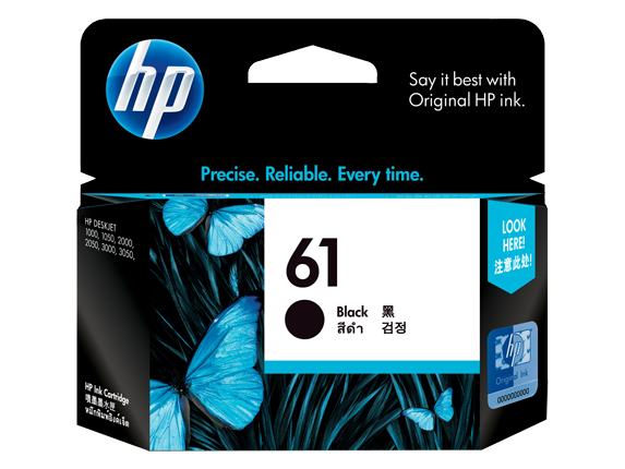 HP 61 ตลับหมึกอิงค์เจ็ท สีดำ Black Original Ink Cartridge (CH561WA)