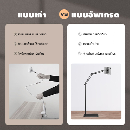 ขาตั้ง มือถือ แท๊บเล็ต ที่ยึด ฐานตั้งพื้นรูปทรง สี่เหลี่ยม ตัวยึดไม่หล่นง่าย ปรับระยะตามต้องการ (150cm)