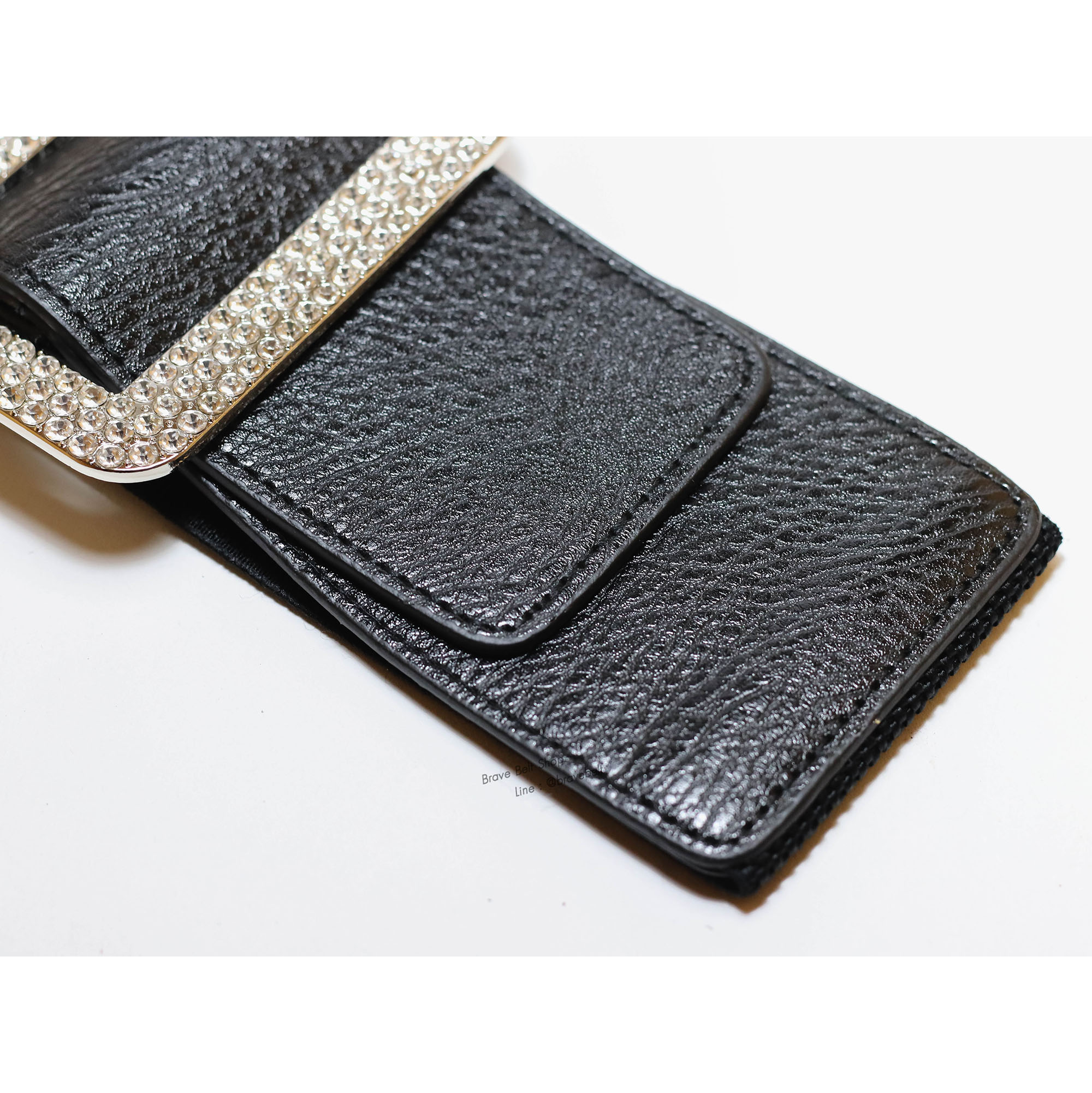 เข็มขัดยางยืดแฟชั่นเพชรเส้นใหญ่ของผู้หญิงสวย