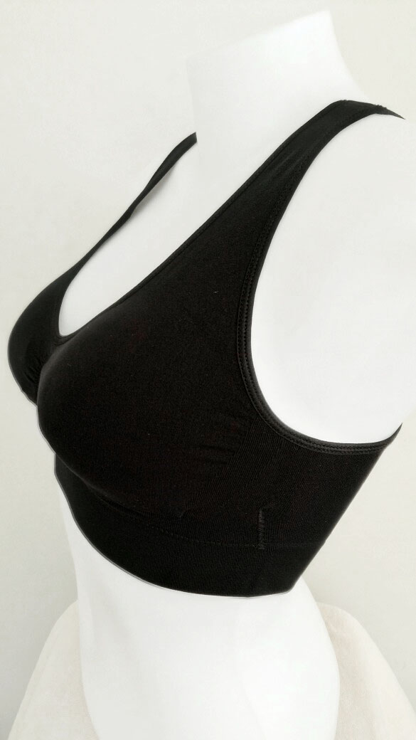 บราสวมสบาย Sport bra สปอร์ตบรา หลังกล้าม T สีดำ S/M/L