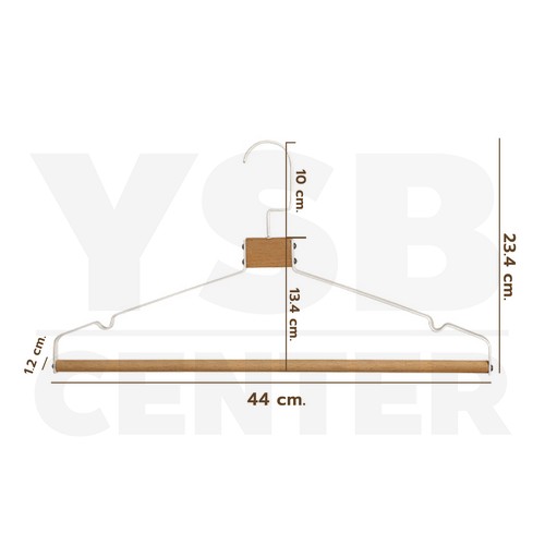 ไม้แขวน เหล็กชุบสี/ไม้บีช ไลฟ์สด ห้องเสื้อ รักษาทรง มินิมอล แพค 3 ชิ้น รุ่น CB0182 - CB0183