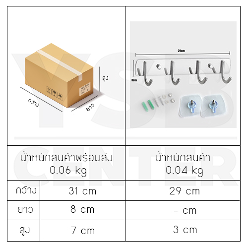 ราวตะขอแขวน ตะขออเนกประสงค์ สแตนเลส 304 พร้อมแผ่นน็อต แบบไม่ต้องเจาะผนัง 2in1