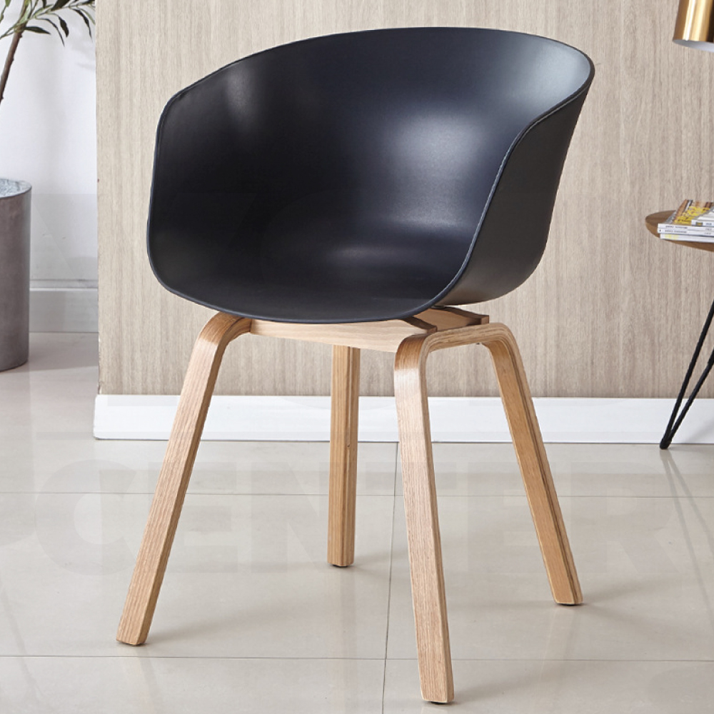 เก้าอี้พลาสติก ขาไม้เหล็กหุ้มลายไม้ ที่นั่งพลาสติกเกรด PP YL0413 - YL0418