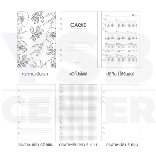 สมุดโน๊ต สมุดบันทึก ไดอารี่ สมุดเขียน A5 มีเส้น มีที่ล๊อครหัส ถนอมสายตา รุ่น J2M015-A5H0825-W