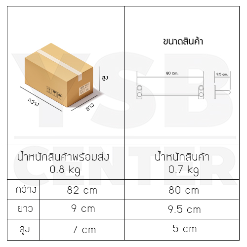 CASSA ราวแขวนผ้า สแตนเลส304 ราวเดี่ยว ในห้องน้ำ แบบติดผนัง ท่อใหญ่ ขนาด80cm. รุ่น C1L011-SUS304-180