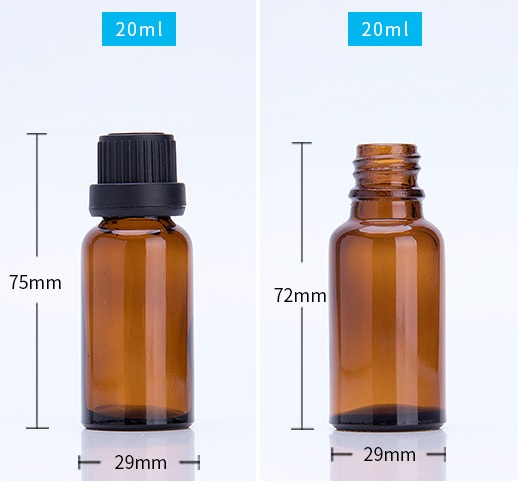 20ml ขวดแก้วสีชาใส