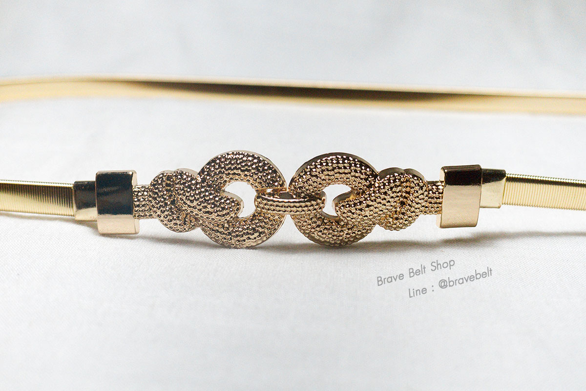 เข็มขัดสปริงสีทองสวย รูปทรงขดเชือกน่ารัก