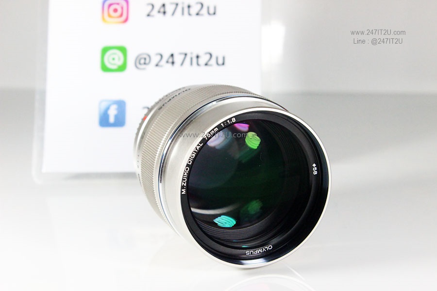 เลนส์ Olympus 75mm F1.8 ED MSC สี silver