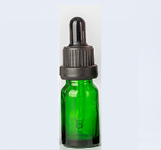 10ml ขวดแก้วดรอปเปอร์ สีเขียวใส