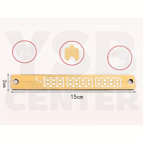 CASSA แถบบอกเบอร์โทรติดรถยนต์ ชุดเซ็ต 2 ชิ้น (สีเงิน,สีทอง) ขนาด 15x2 cm รุ่น J23-SG-02