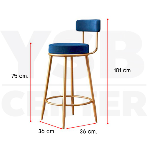 เก้าอี้บาร์ เก้าอี้ทรงสูง เก้าอี้บาร์สตูล เก้าอี้เคาร์เตอร์ ผนักพิงเบาะกำมะหยี่ โมเดิร์นสไตล์