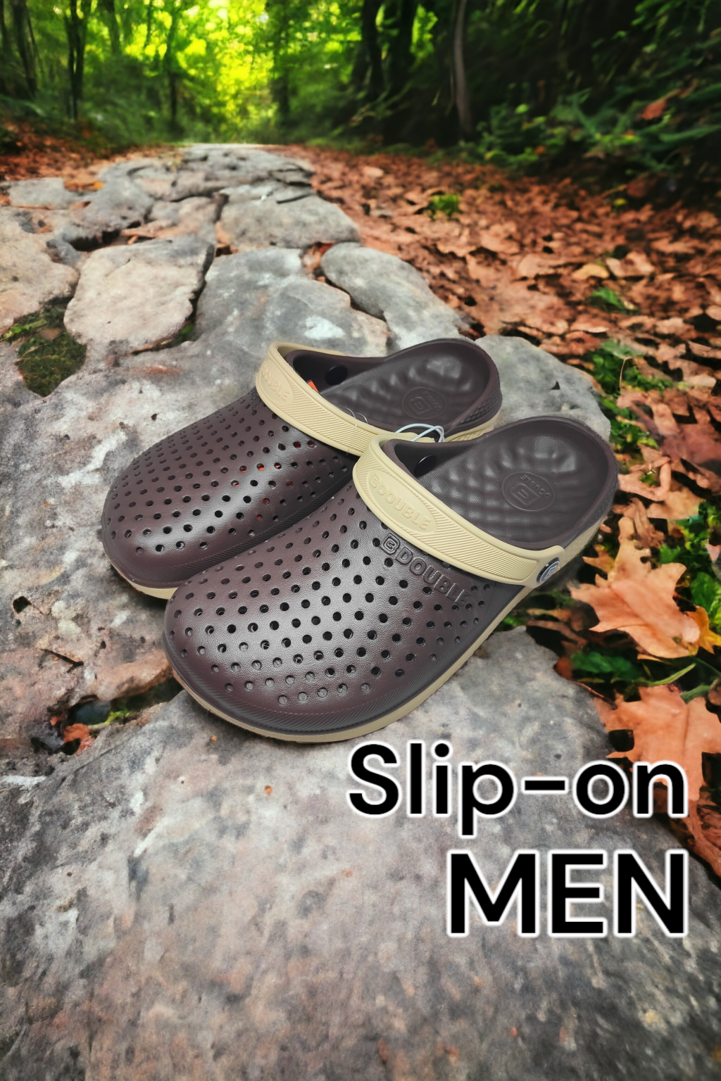 KiKi Shoes - รองเท้าแตะผู้ชาย หัวโต เปิดส้น รองเท้าผ้าใบยาง เปิดส้น ยี่ห้อ Double สไตล์แบรนด์ดัง งาน EVA คุณภาพดี เบา ยืดหยุ่น ซัพพอร์ทเยี่ยม