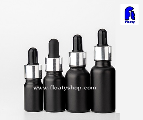 15ml ขวดแก้วสีดำด้าน ดรอปเปอร์