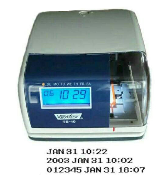 เครื่องแสตมป์เวลาบัตรจอดรถและเอกสาร VERTEX TS-10