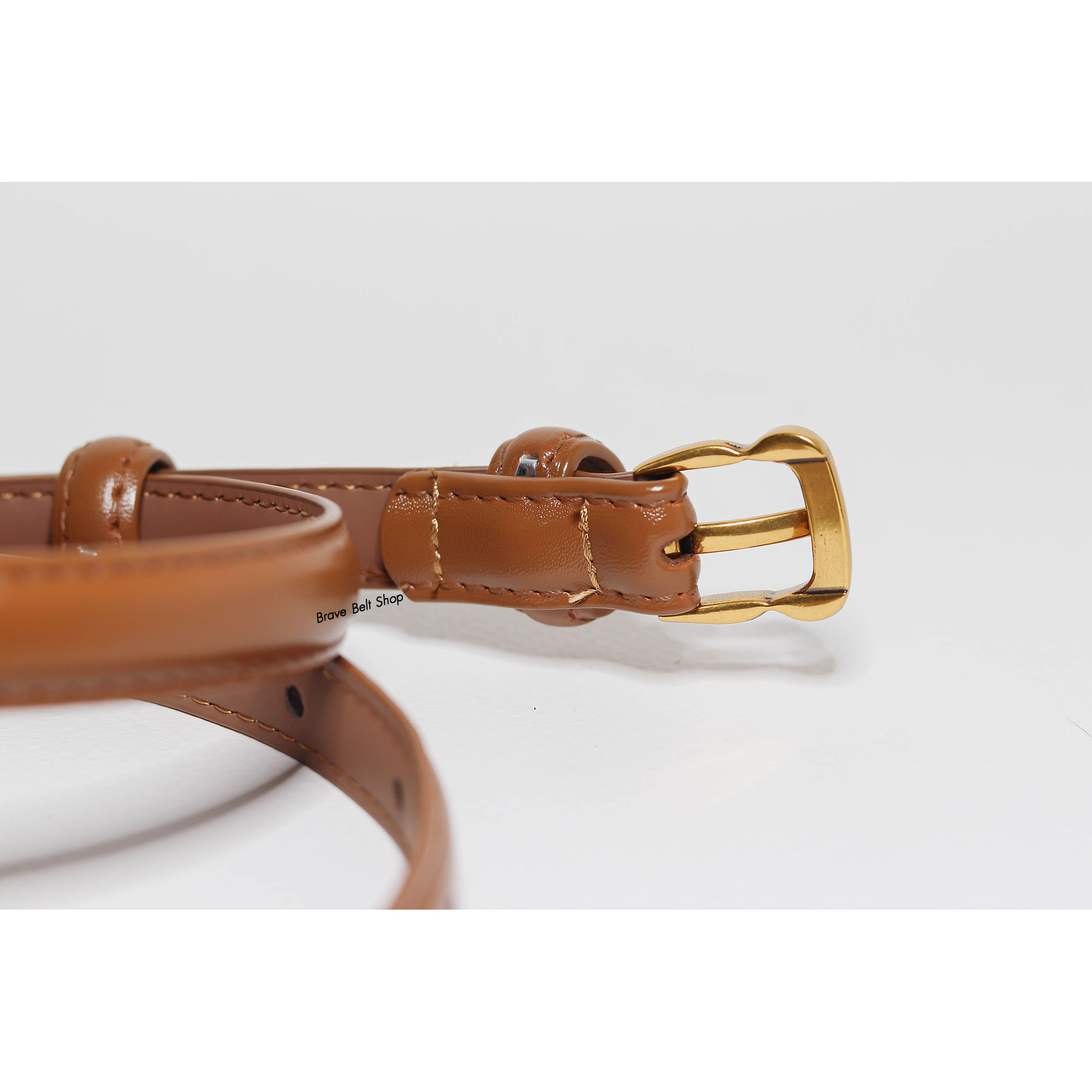 เข็มขัดผู้หญิงเส้นเล็ก สีน้ำตาลสวยมาก